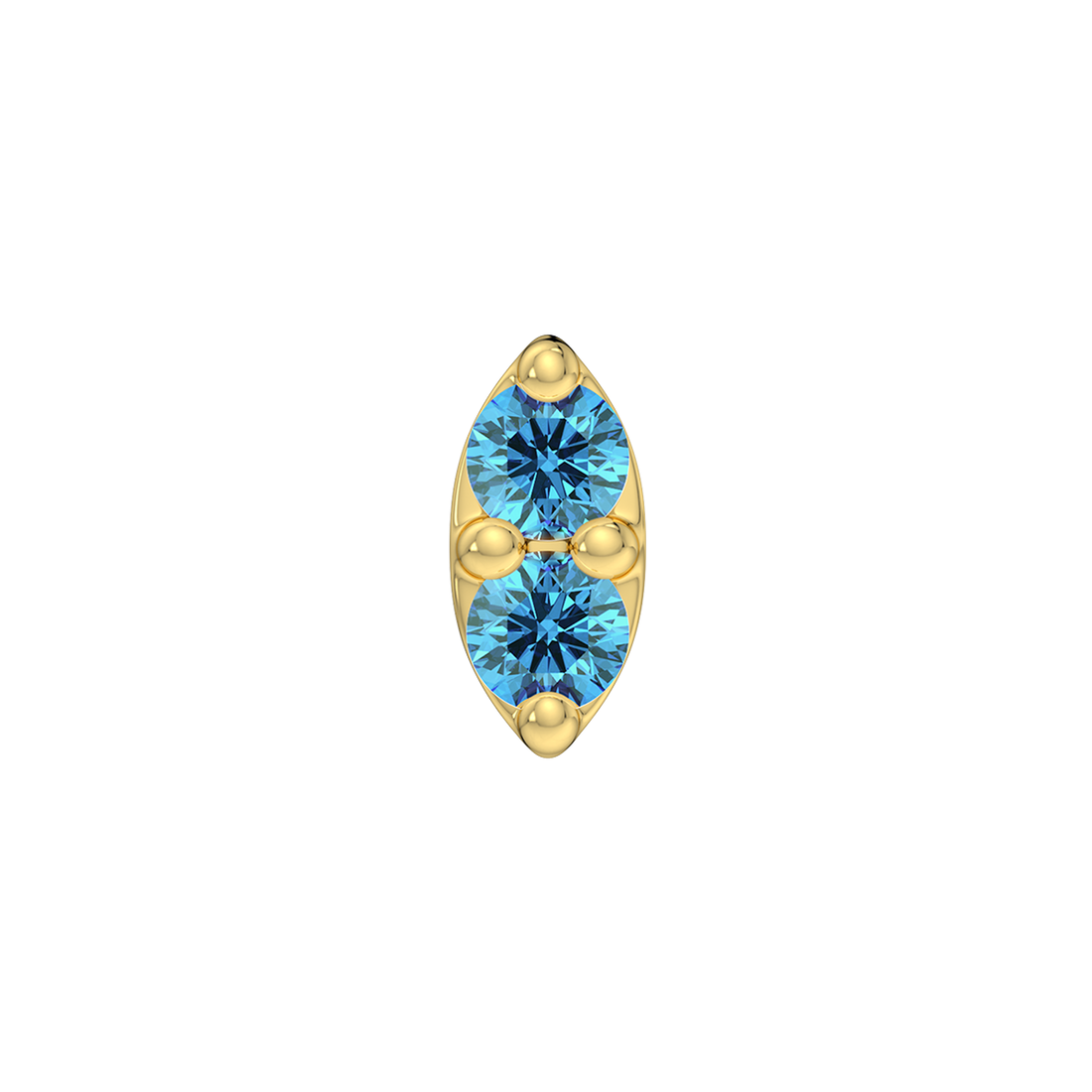 2 Stone Marquise End With Genuine Faceted/Diamonds