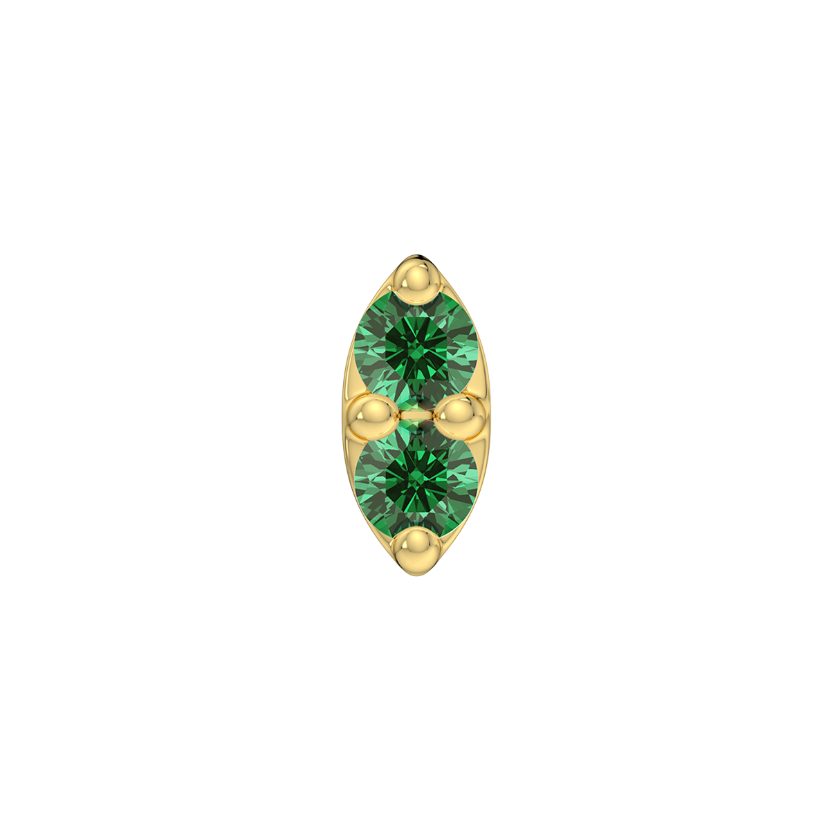 2 Stone Marquise End With Genuine Faceted/Diamonds