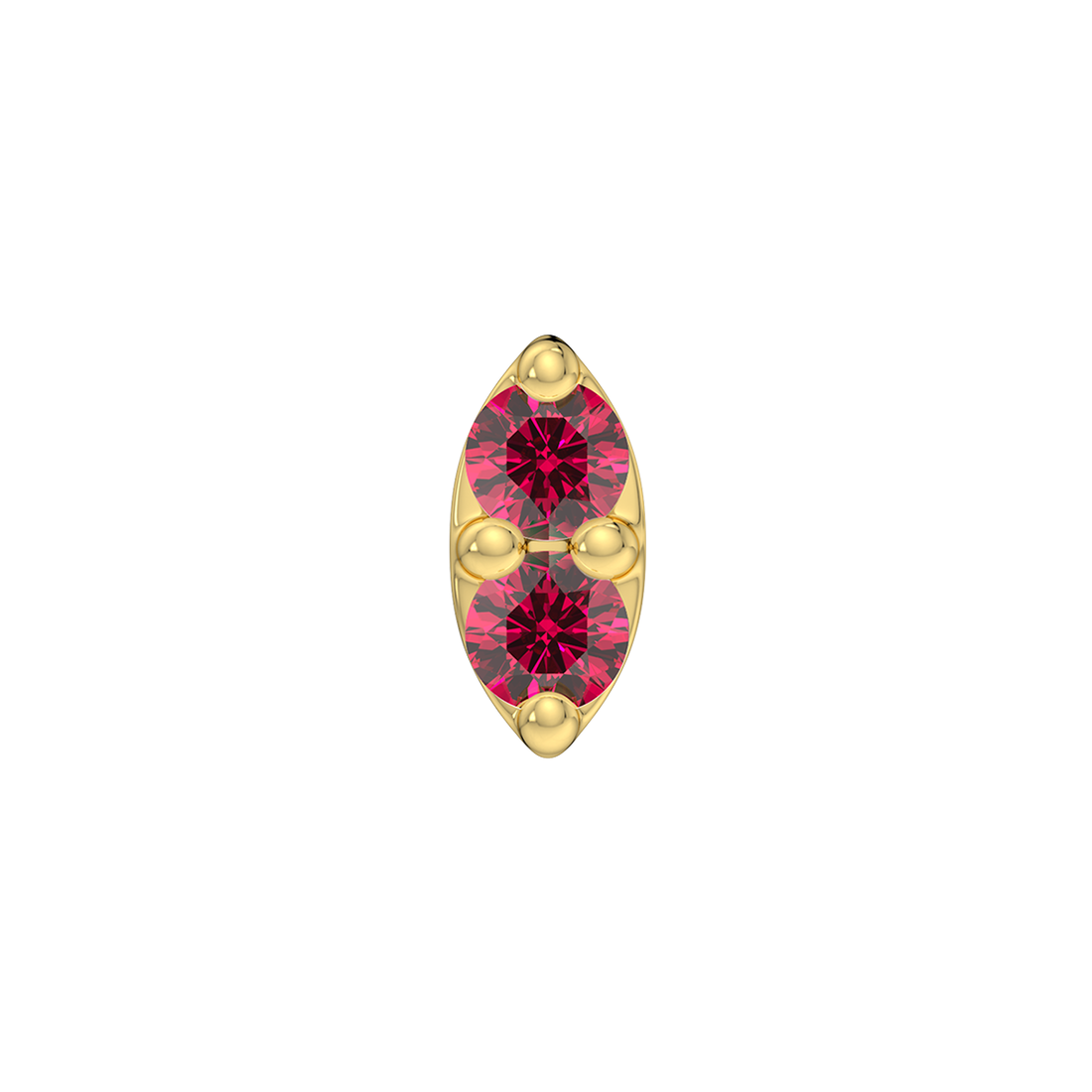 2 Stone Marquise End With Genuine Faceted/Diamonds