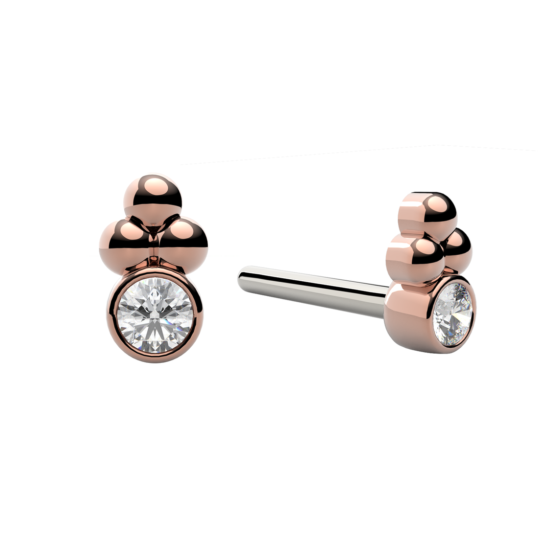 3 Bead Bezel (Royale) End With Diamond