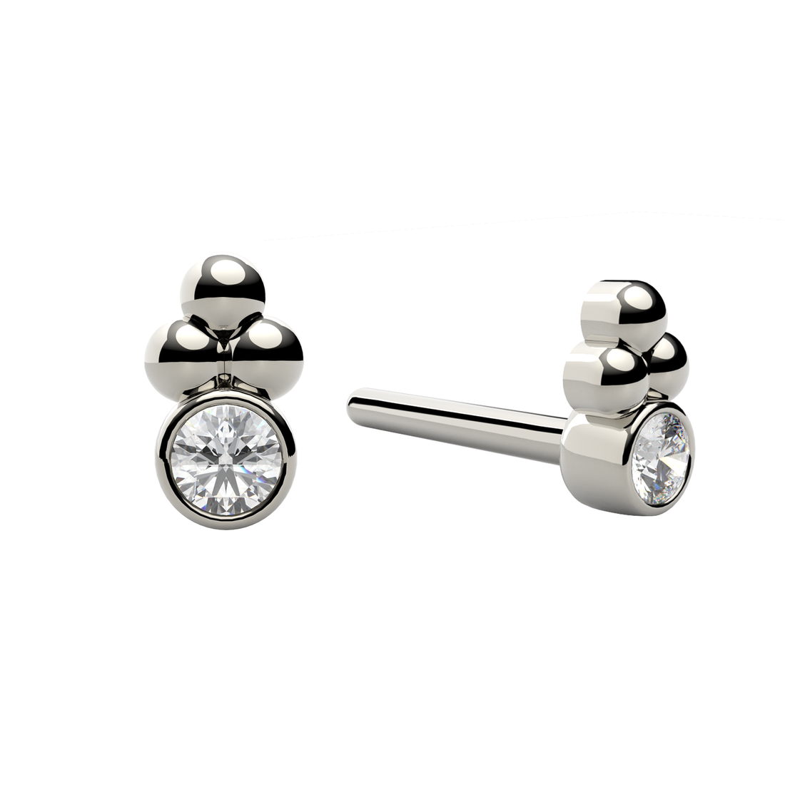 3 Bead Bezel (Royale) End With Diamond