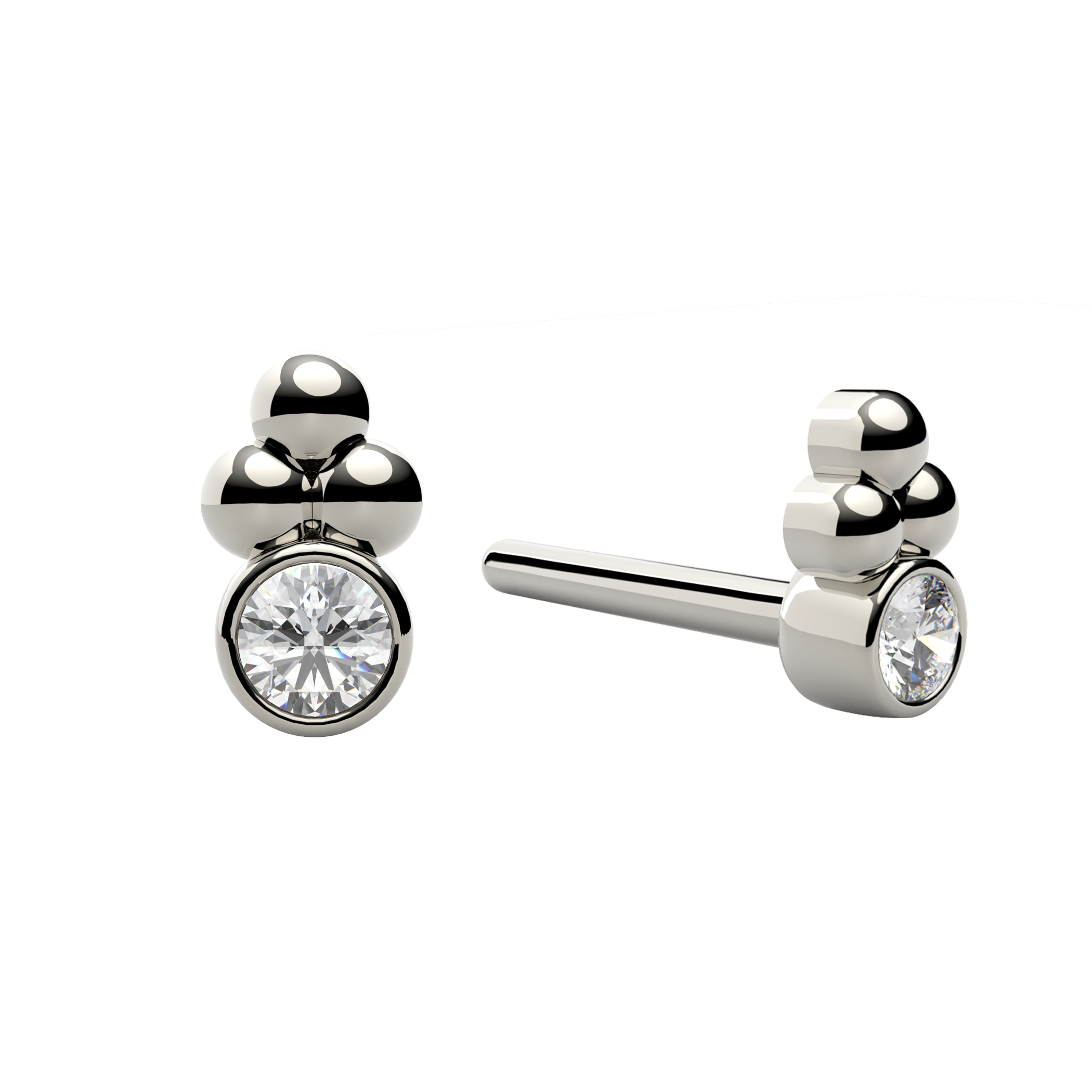 3 Bead Bezel (Royale) End With Diamond