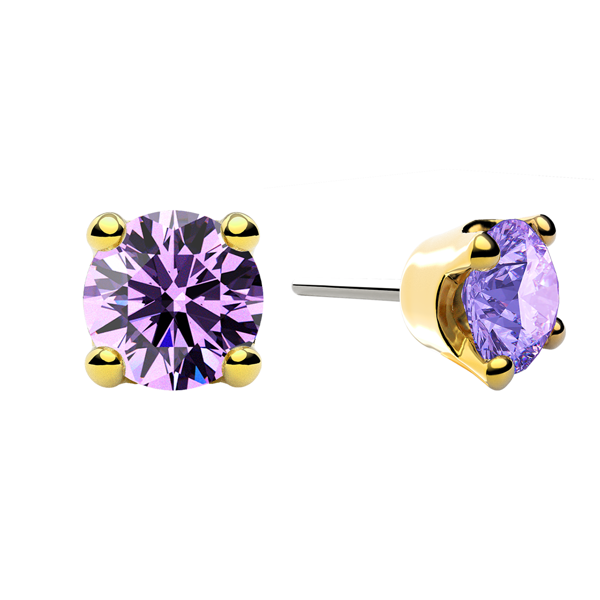 Faceted 4 Prong End With Genuine Stone/Diamonds
