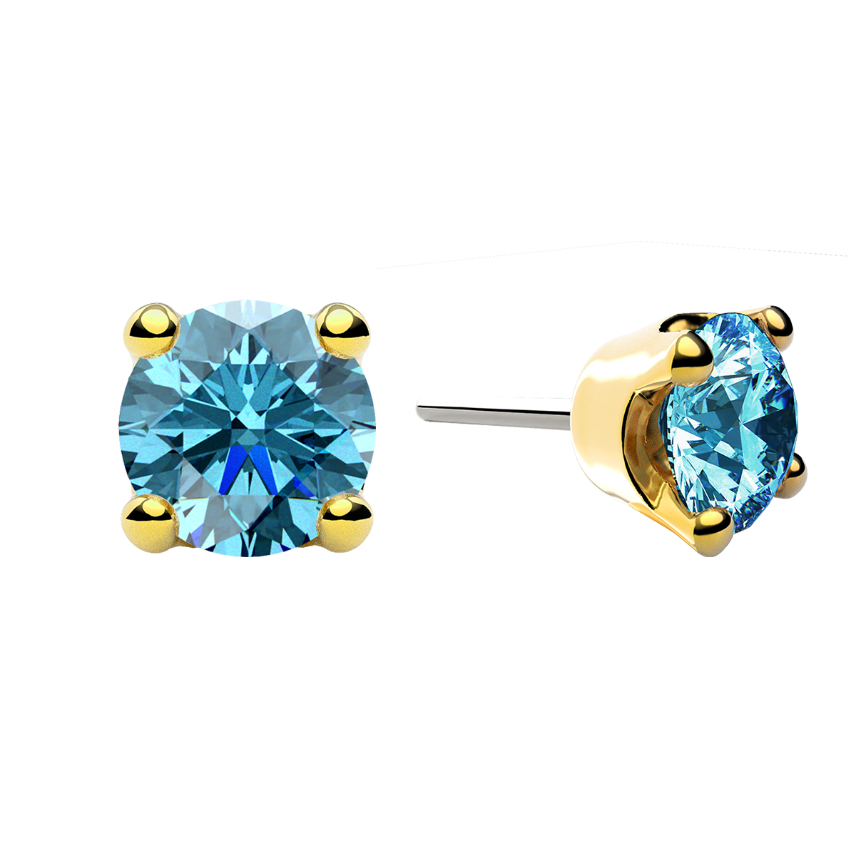 Faceted 4 Prong End With Genuine Stone/Diamonds