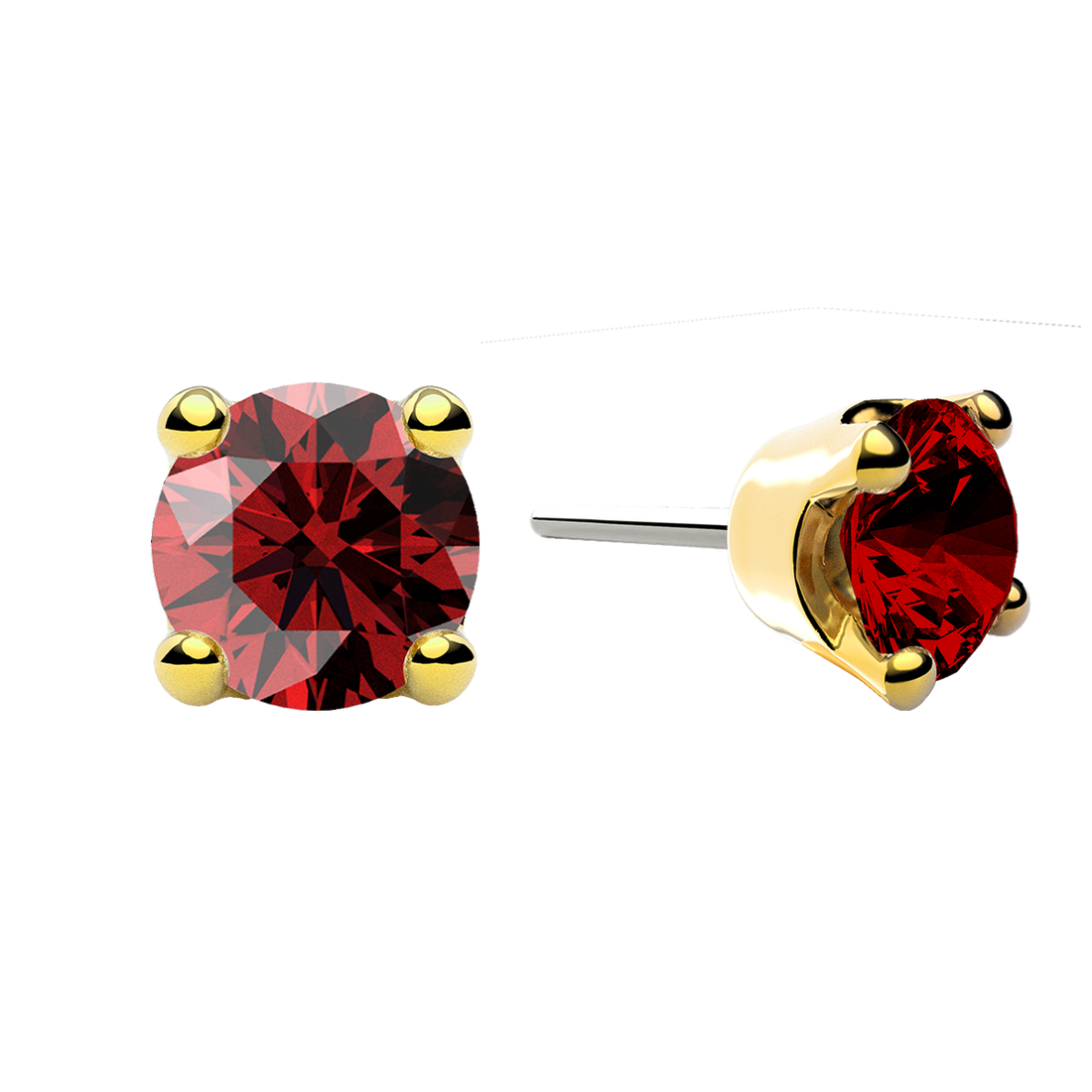 Faceted 4 Prong End With Genuine Stone/Diamonds