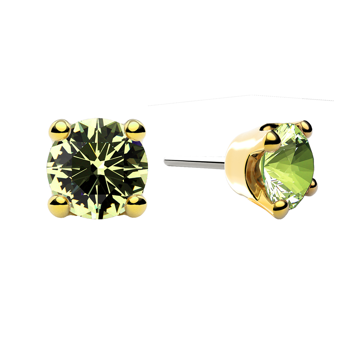 Faceted 4 Prong End With Genuine Stone/Diamonds