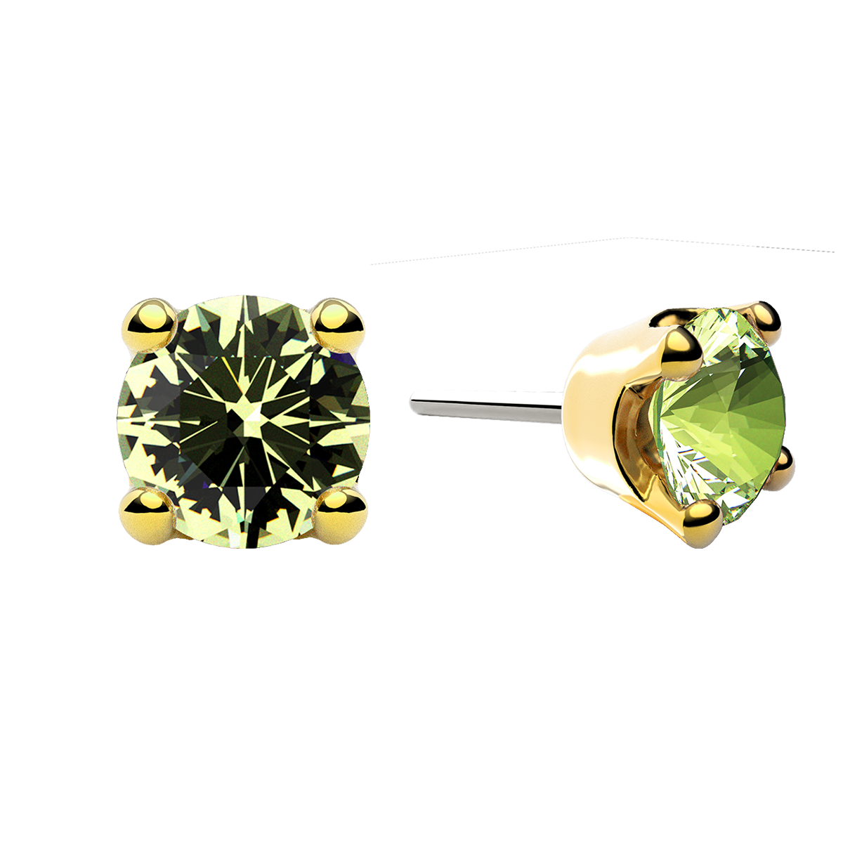 Faceted 4 Prong End With Genuine Stone/Diamonds