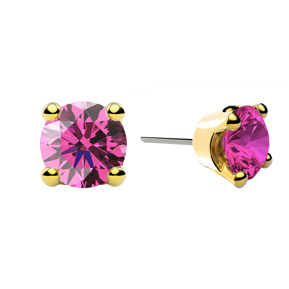 Faceted 4 Prong End With Genuine Stone/Diamonds