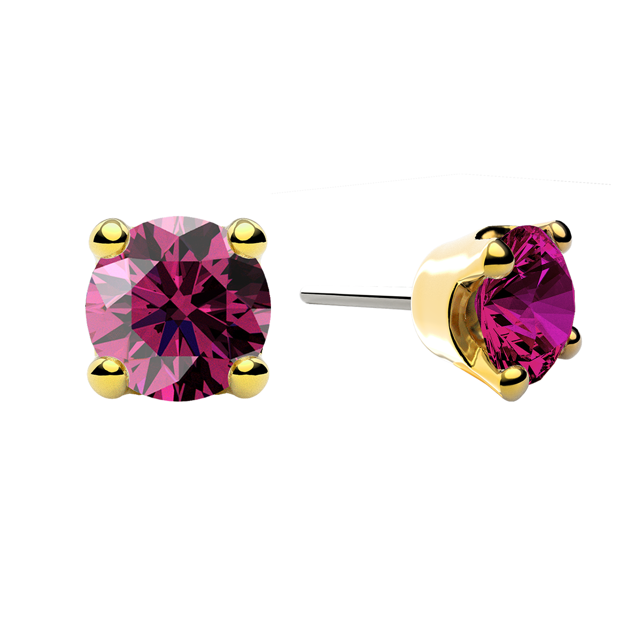 Faceted 4 Prong End With Genuine Stone/Diamonds