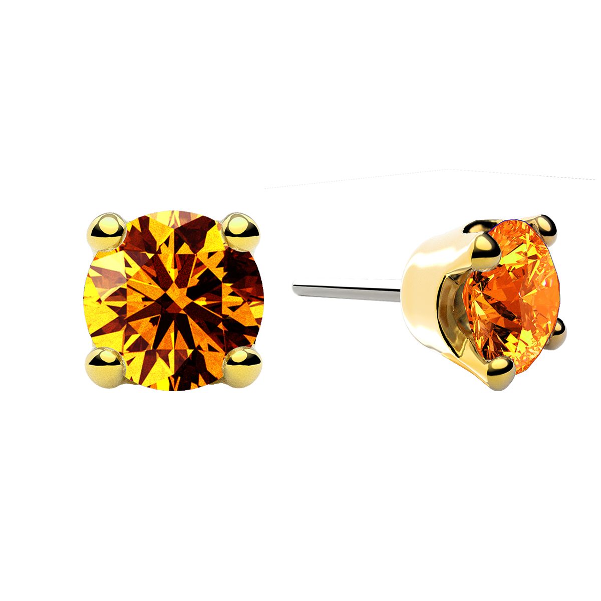 Faceted 4 Prong End With Genuine Stone/Diamonds