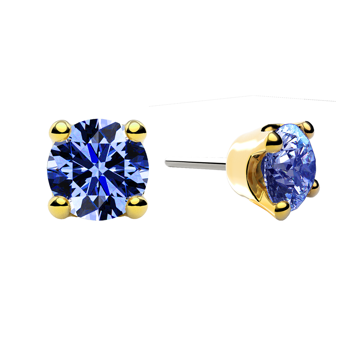 Faceted 4 Prong End With Genuine Stone/Diamonds