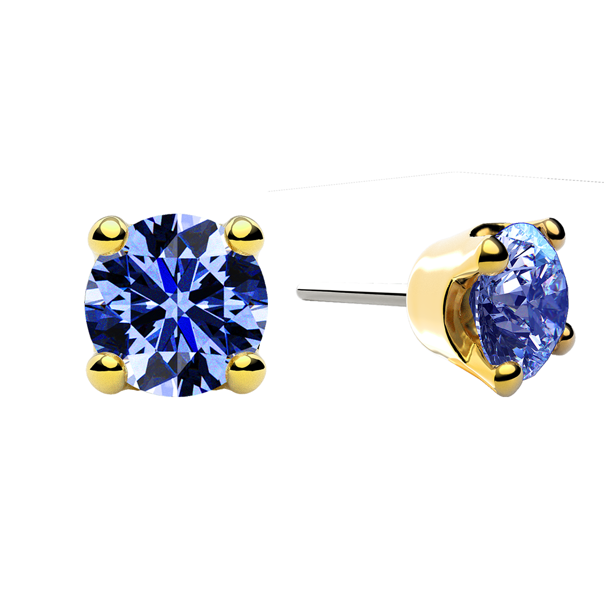 Faceted 4 Prong End With Genuine Stone/Diamonds