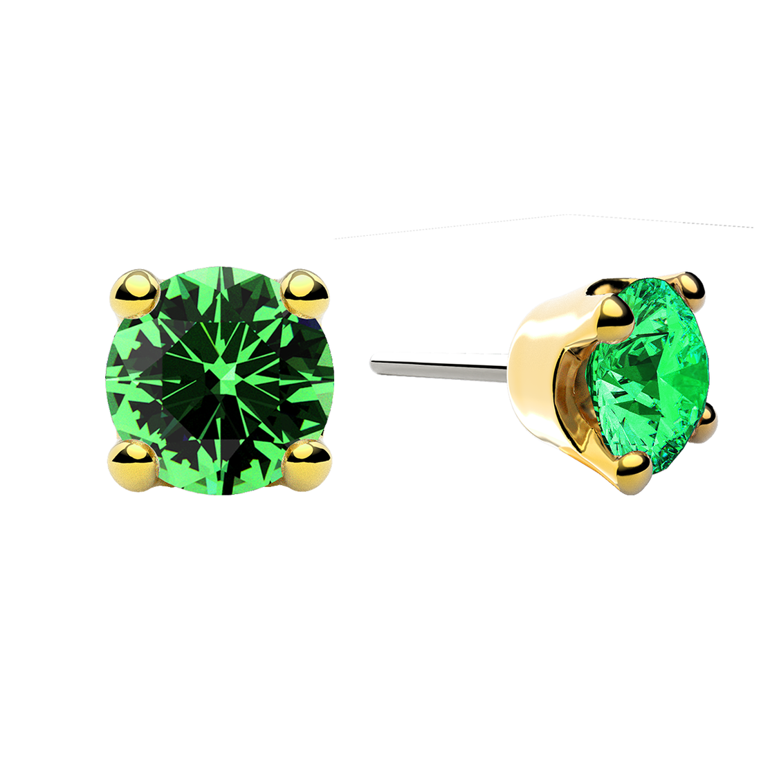 Faceted 4 Prong End With Genuine Stone/Diamonds
