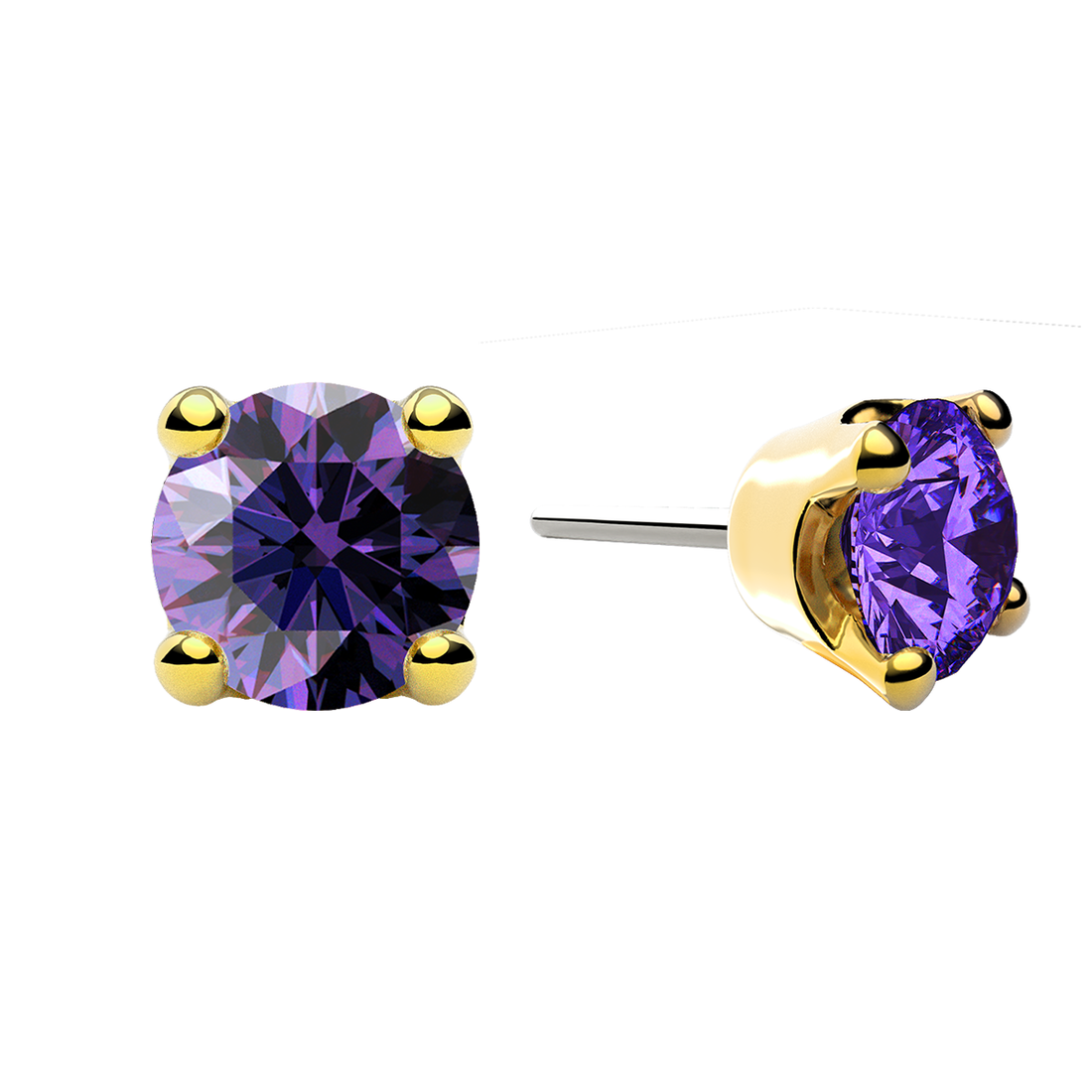 Faceted 4 Prong End With Genuine Stone/Diamonds