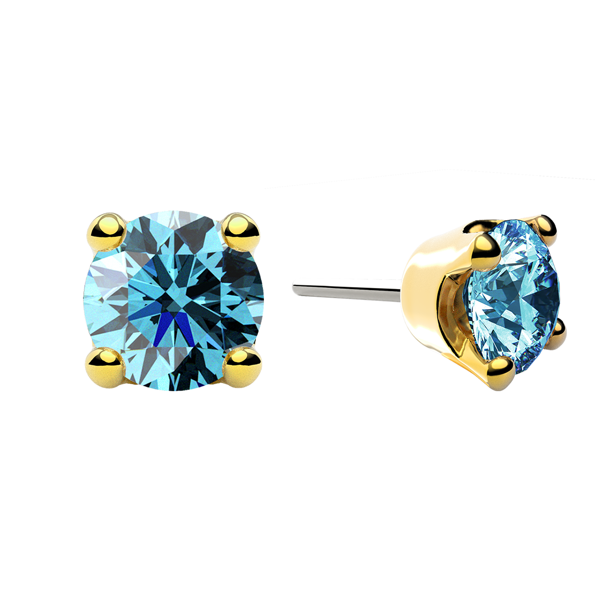 Faceted 4 Prong End With Genuine Stone/Diamonds