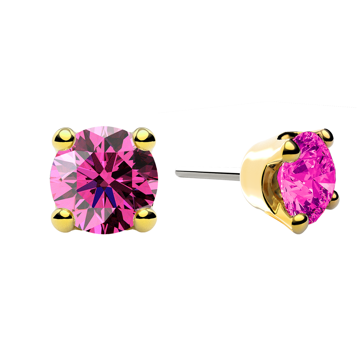 Faceted 4 Prong End With Genuine Stone/Diamonds