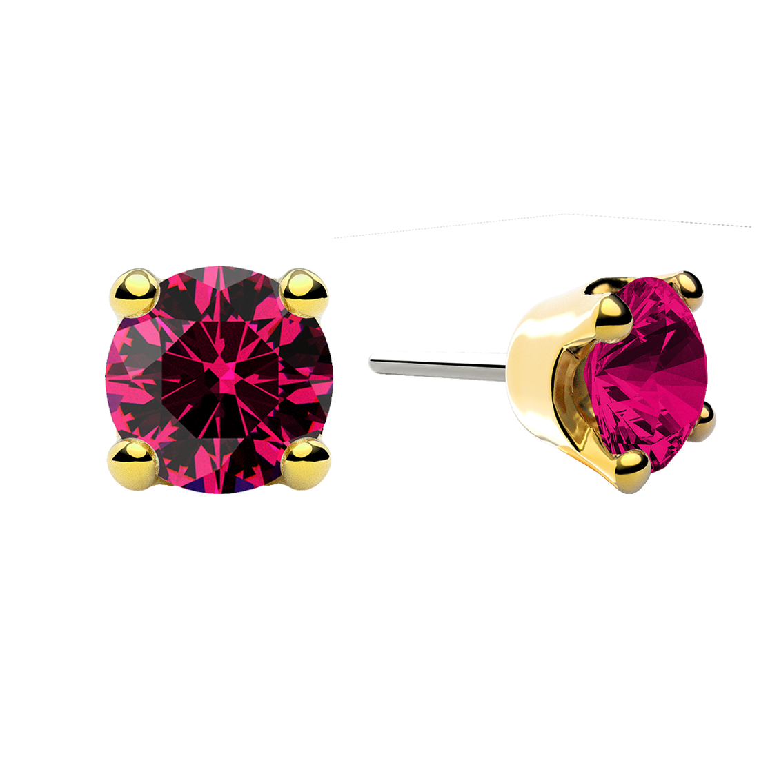 Faceted 4 Prong End With Genuine Stone/Diamonds