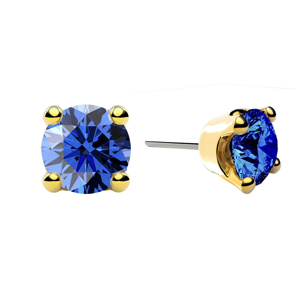 Faceted 4 Prong End With Genuine Stone/Diamonds