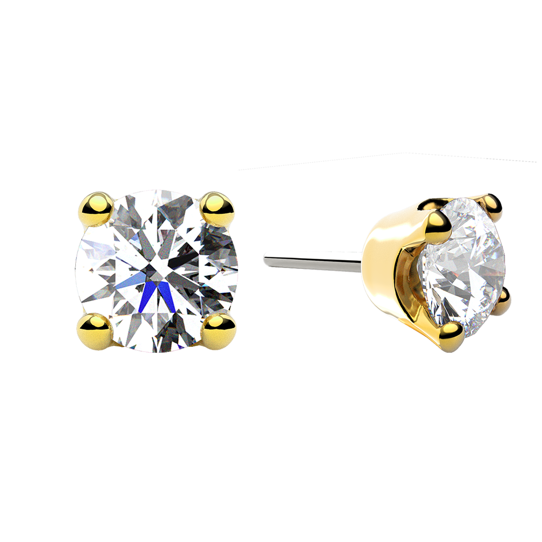 Faceted 4 Prong End With Genuine Stone/Diamonds