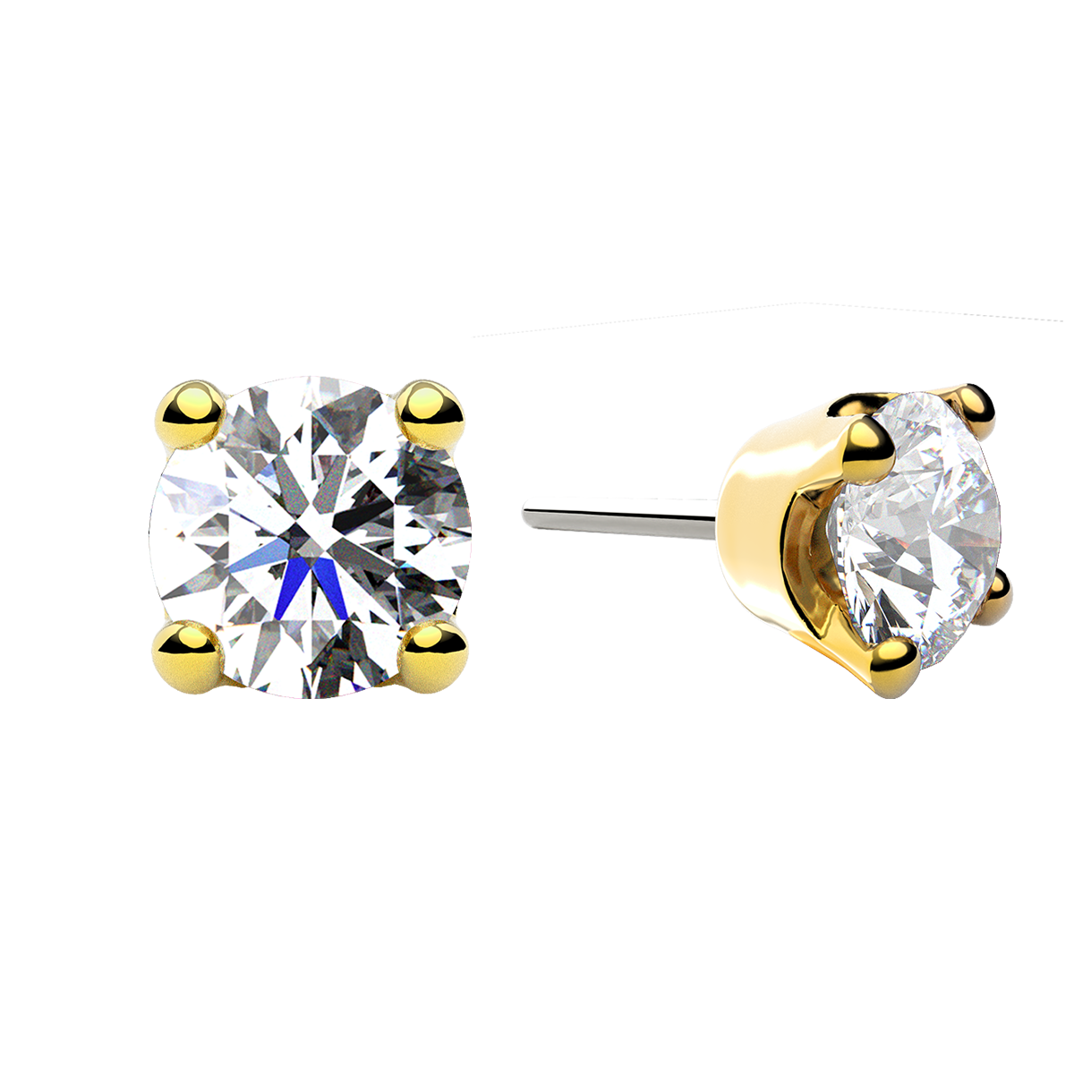 Faceted 4 Prong End With Genuine Stone/Diamonds