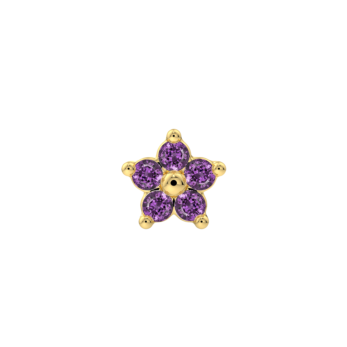 5 Stone Flower End With Genuine Stones/Diamonds