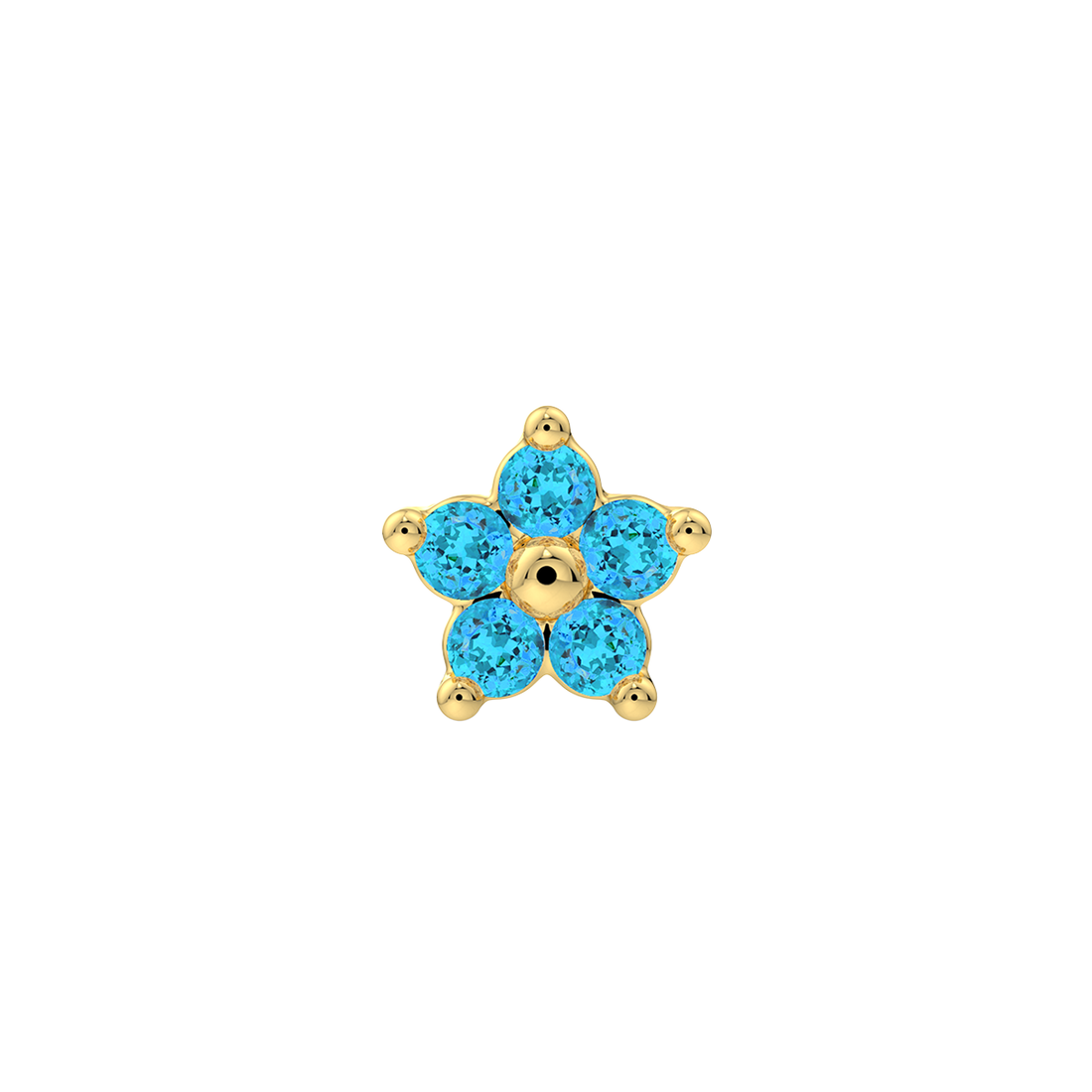 5 Stone Flower End With Genuine Stones/Diamonds