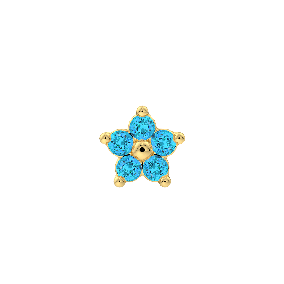 5 Stone Flower End With Genuine Stones/Diamonds
