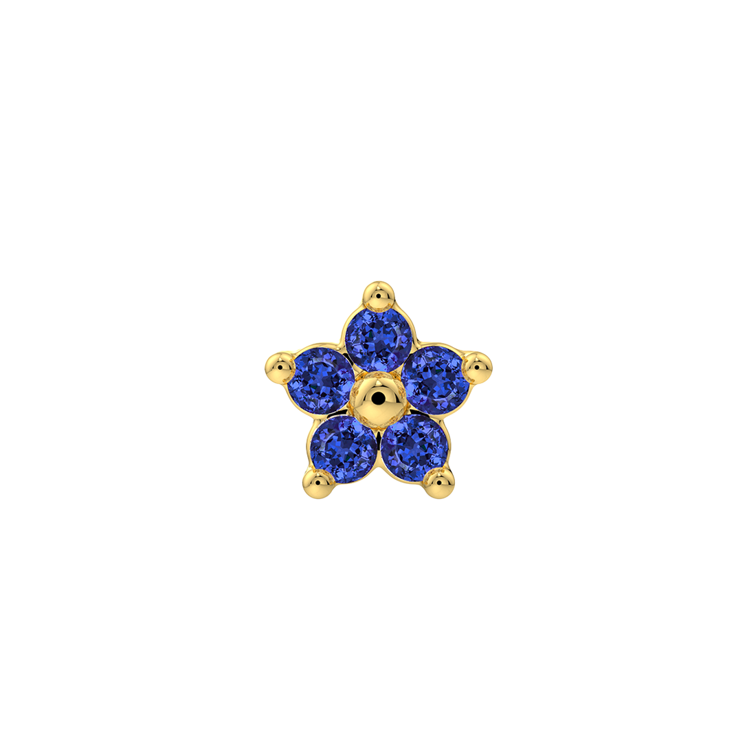 5 Stone Flower End With Genuine Stones/Diamonds