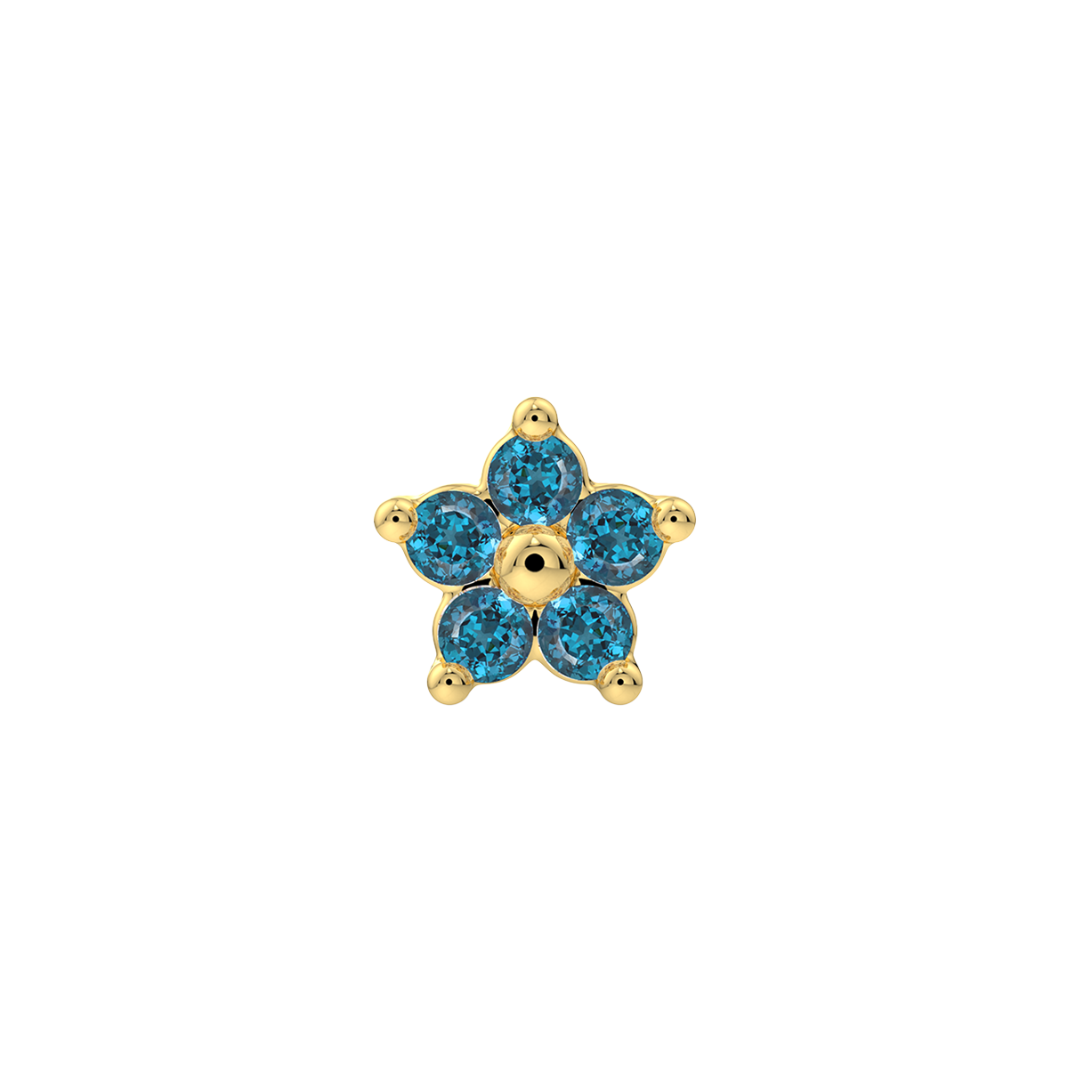 5 Stone Flower End With Genuine Stones/Diamonds