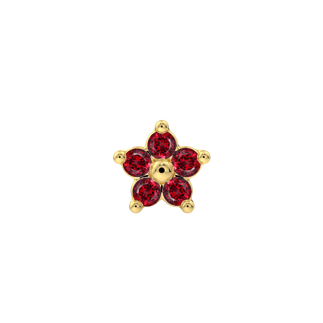 5 Stone Flower End With Genuine Stones/Diamonds
