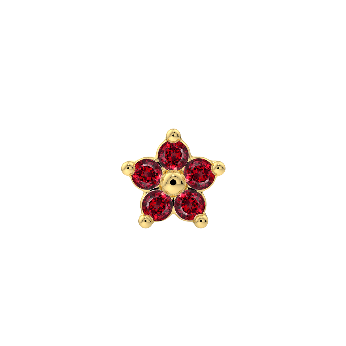 5 Stone Flower End With Genuine Stones/Diamonds