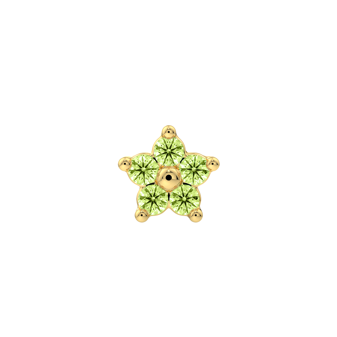 5 Stone Flower End With Genuine Stones/Diamonds