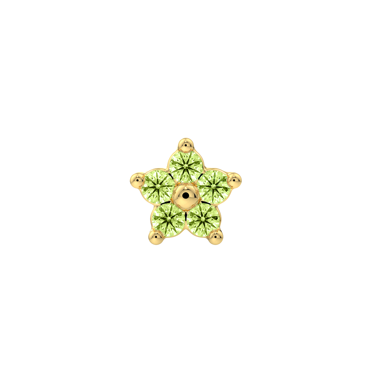5 Stone Flower End With Genuine Stones/Diamonds