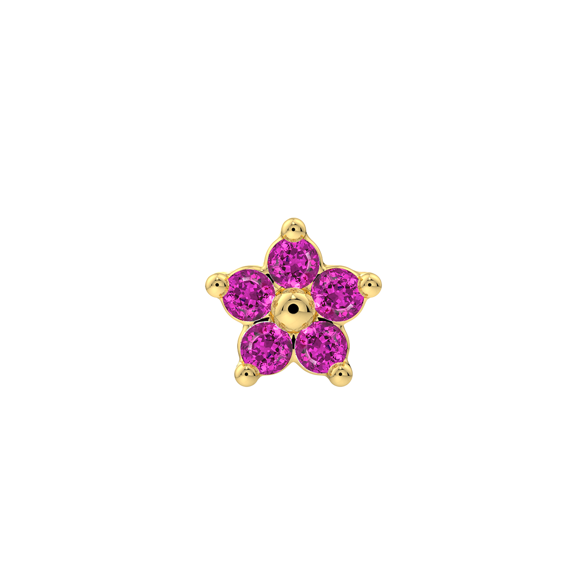 5 Stone Flower End With Genuine Stones/Diamonds