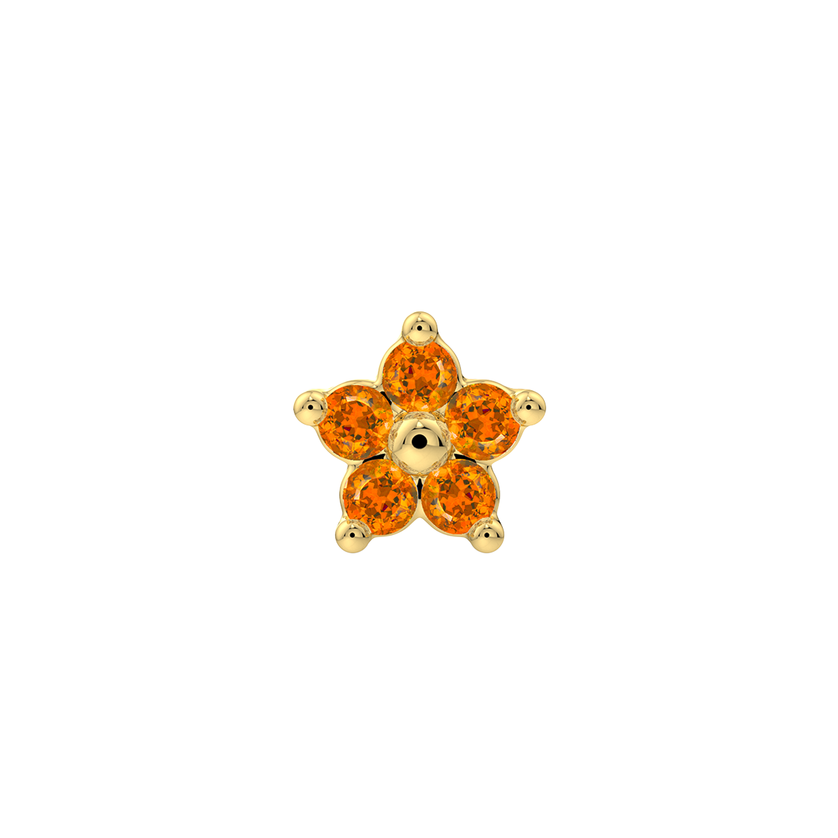 5 Stone Flower End With Genuine Stones/Diamonds