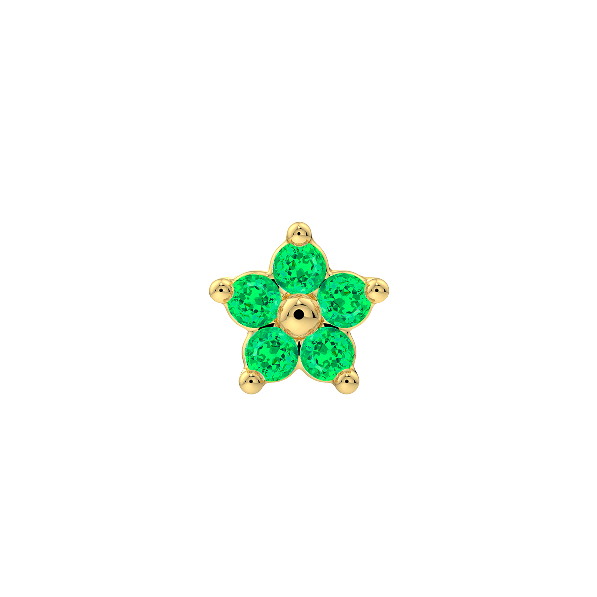 5 Stone Flower End With Genuine Stones/Diamonds