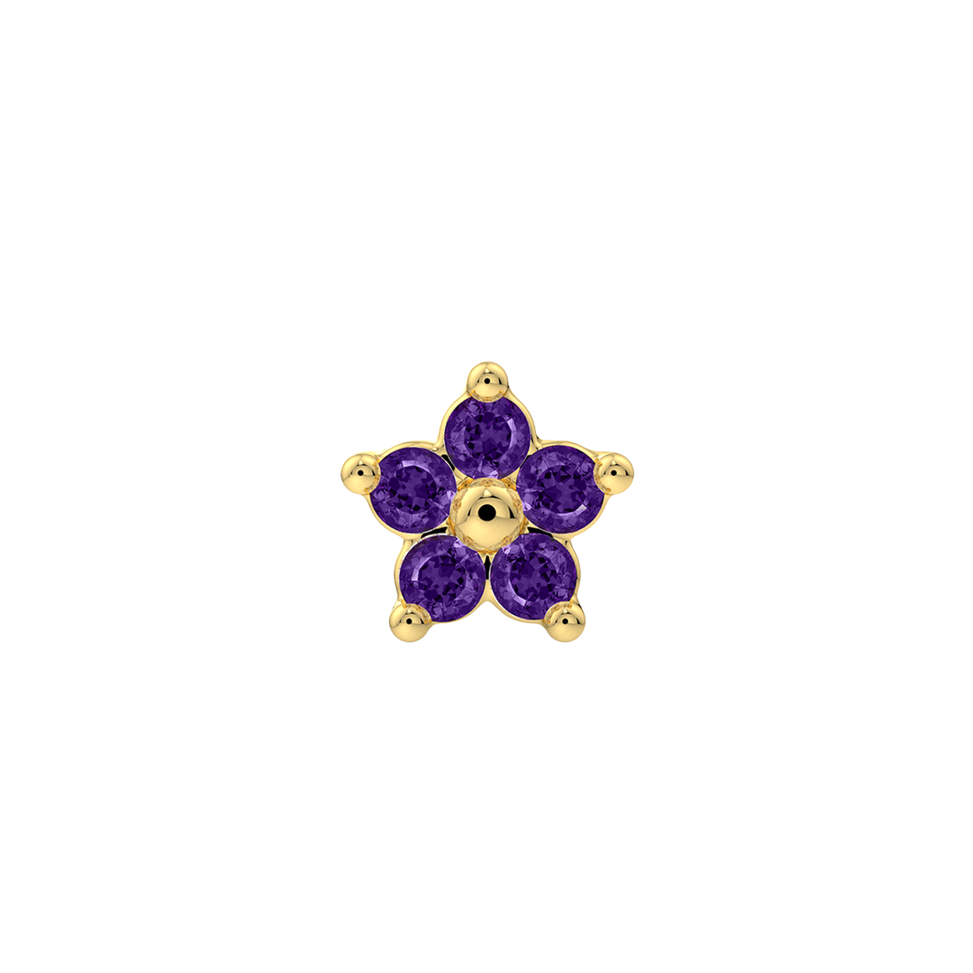 5 Stone Flower End With Genuine Stones/Diamonds