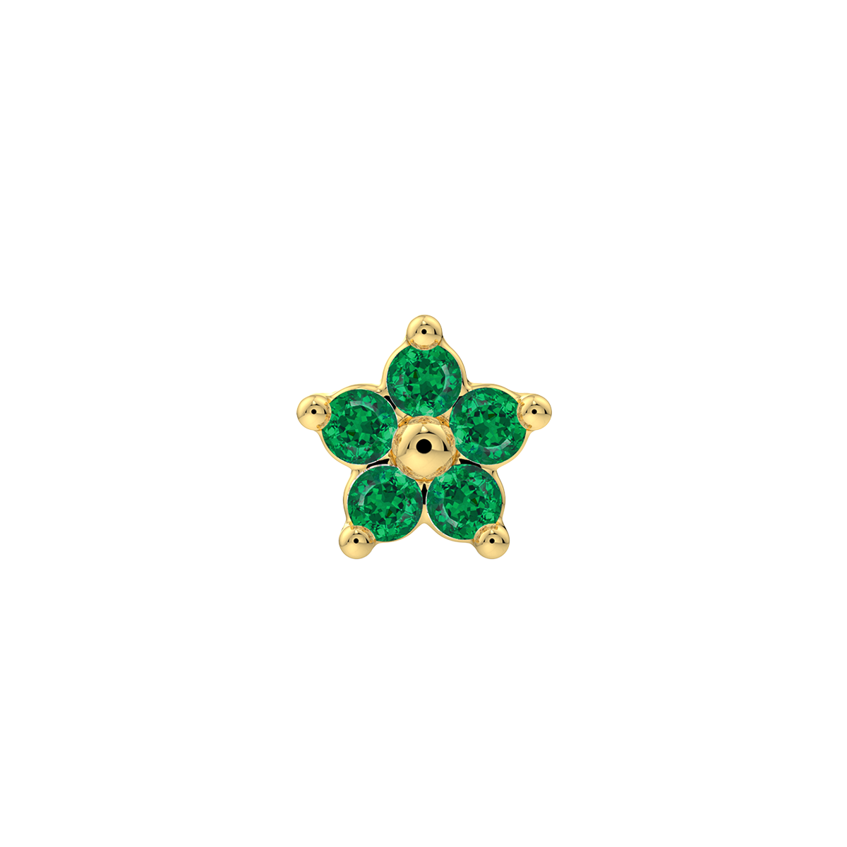 5 Stone Flower End With Genuine Stones/Diamonds