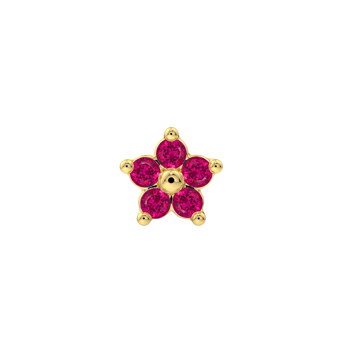 5 Stone Flower End With Genuine Stones/Diamonds