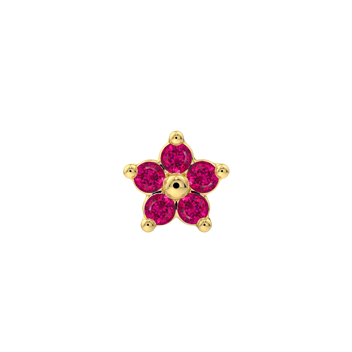 5 Stone Flower End With Genuine Stones/Diamonds