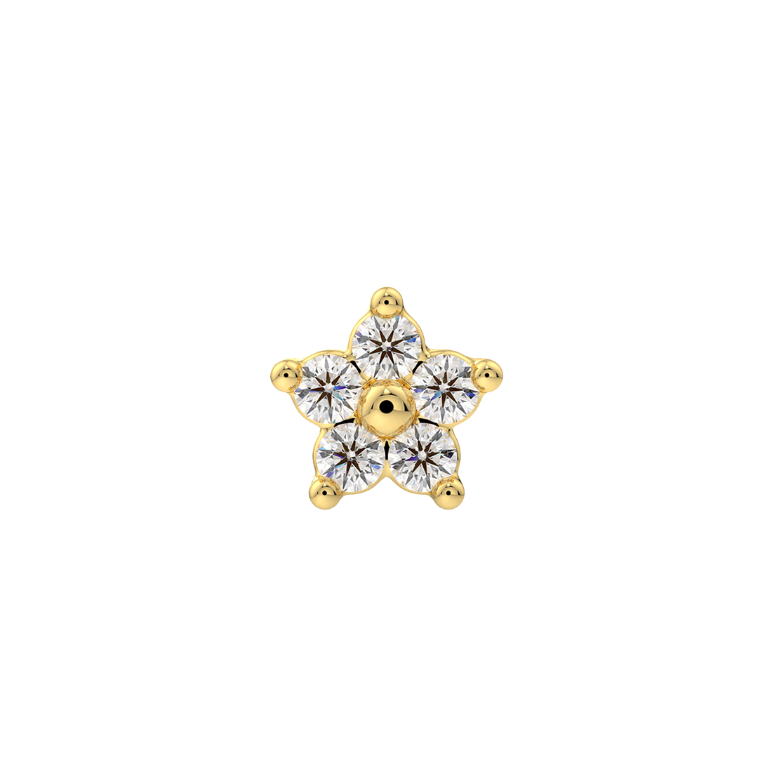 5 Stone Flower End With Genuine Stones/Diamonds