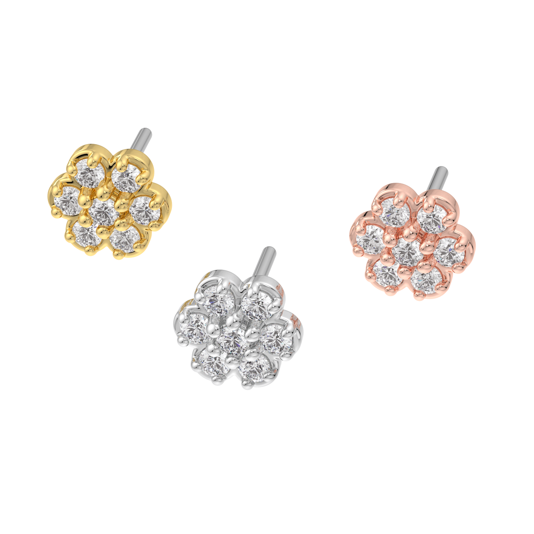 7 Stone Rounded Edge Flower 1.25mm Stones
