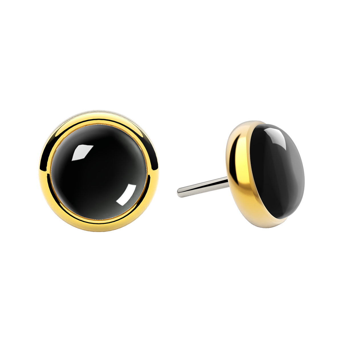 Cabochon Bezel End With Genuine Stone