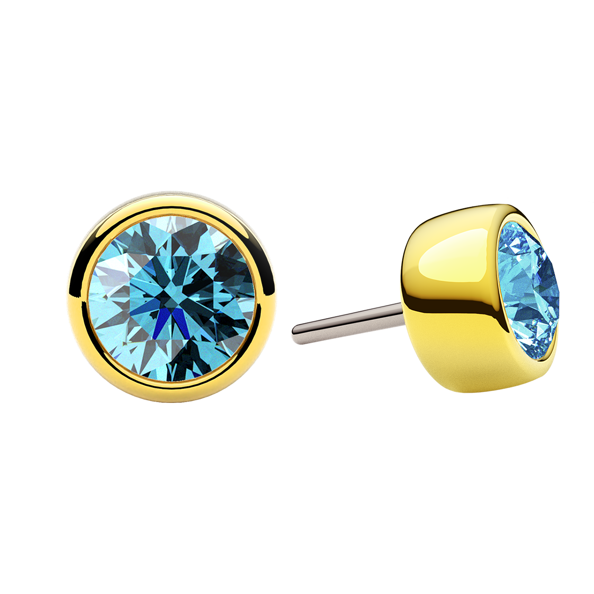 Faceted Bezel End With Genuine Stone/Diamonds
