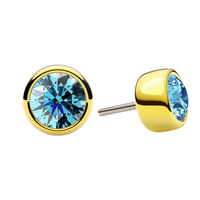 Faceted Bezel End With Genuine Stone/Diamonds