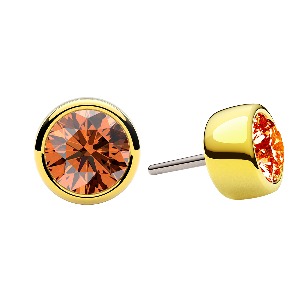 Faceted Bezel End With Genuine Stone/Diamonds
