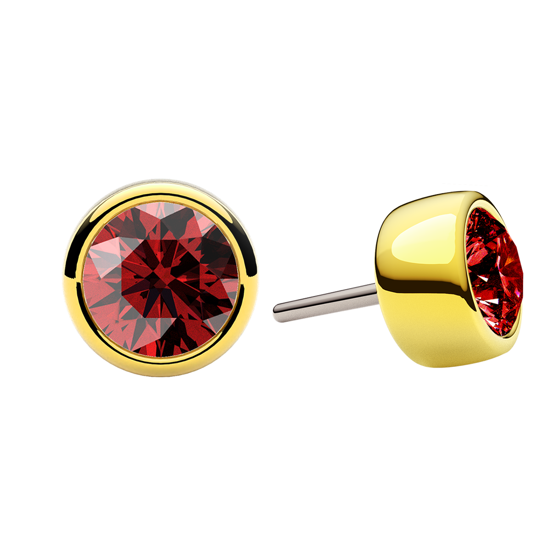 Faceted Bezel End With Genuine Stone/Diamonds