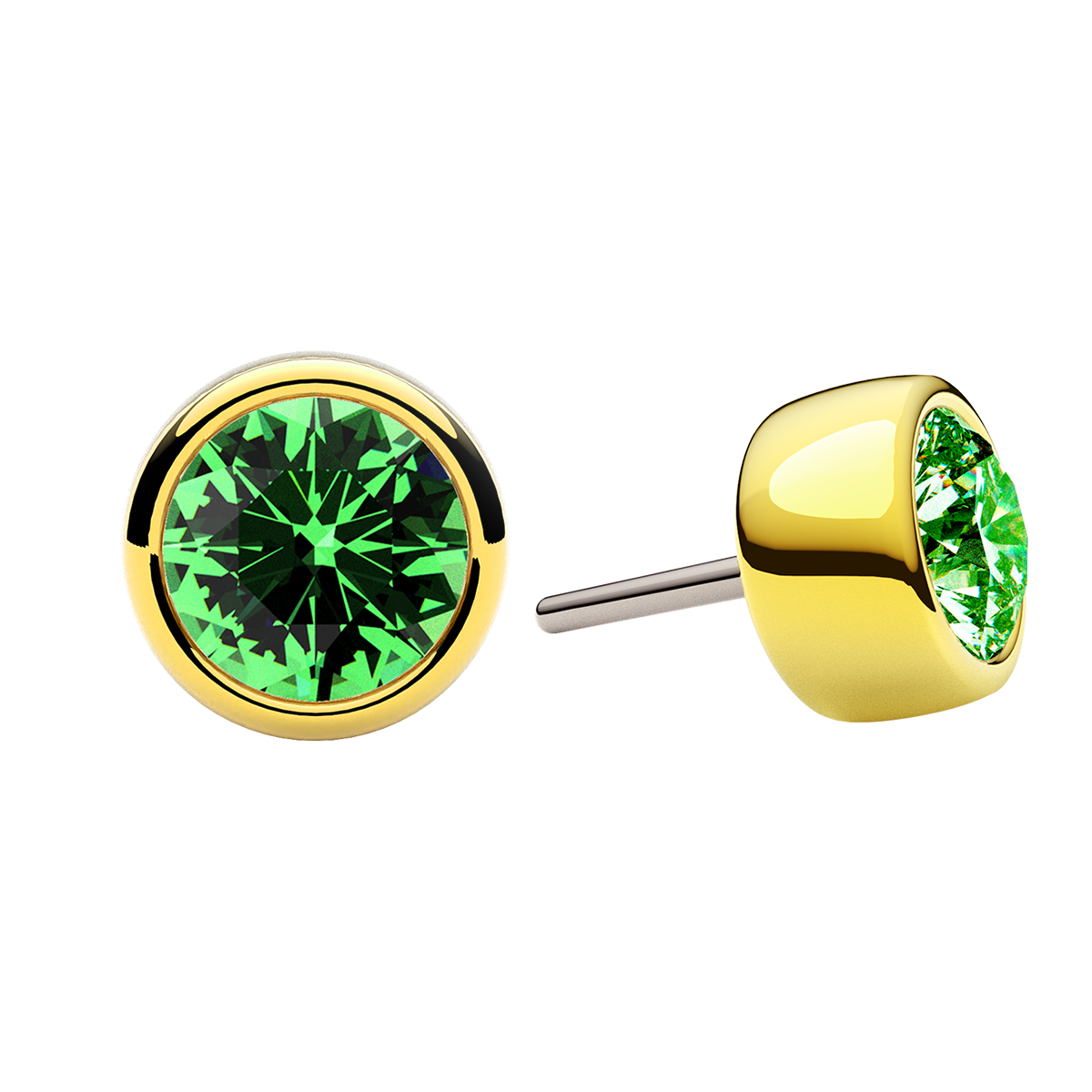 Faceted Bezel End With Genuine Stone/Diamonds