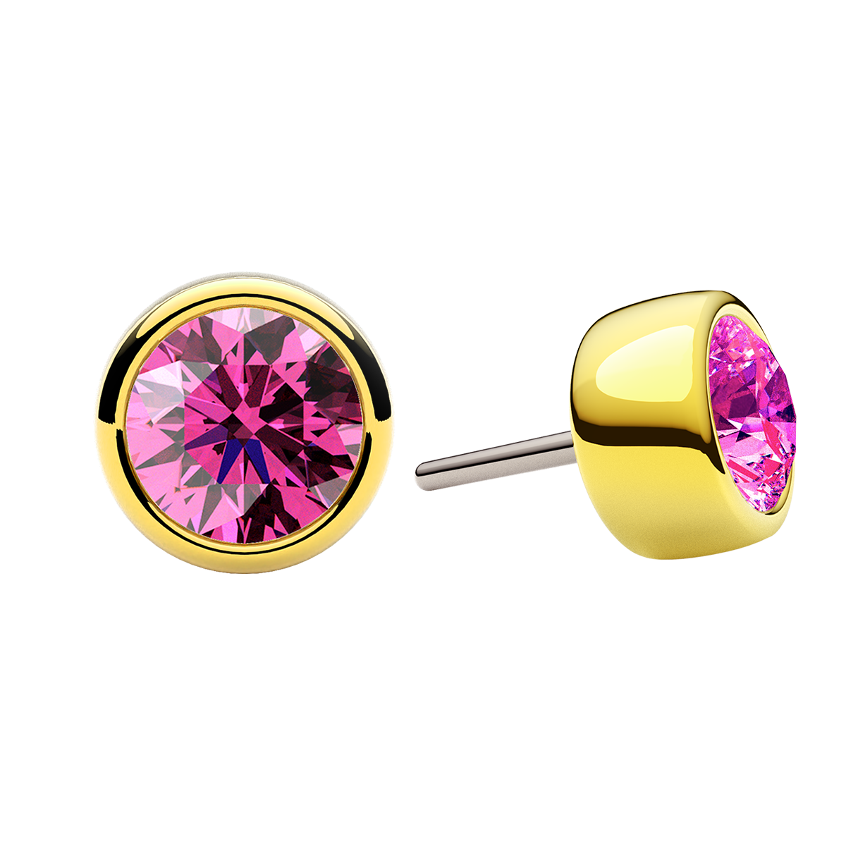 Faceted Bezel End With Genuine Stone/Diamonds