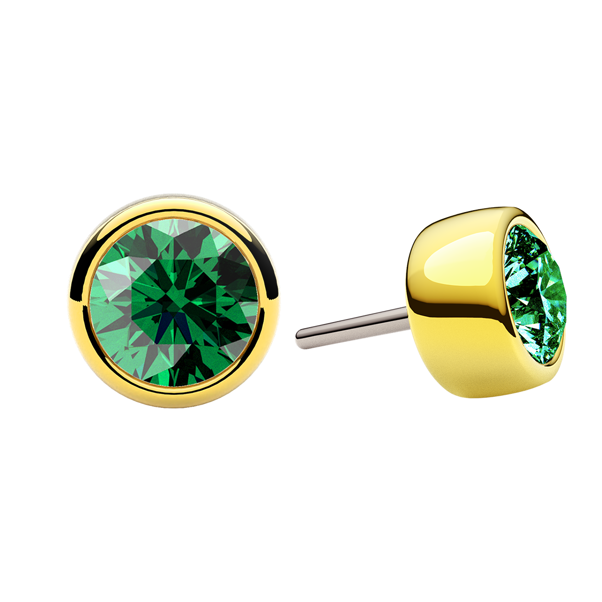 Faceted Bezel End With Genuine Stone/Diamonds